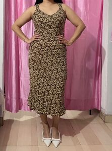 Vintage Print Maxi Dress