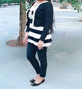 Cute Striped Knit Dress With Jacket