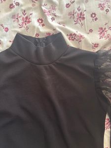 Black Top with Mesh Sleeves