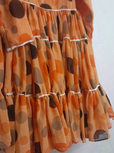 Polka Dot Long Frock – Stylish &amp; Comfortable (Free
