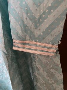 W Sky Blue Anarkali Low High Festive Kurta (16)x