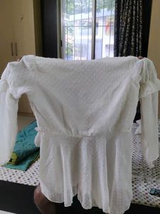 Sheer White Ruffle Top