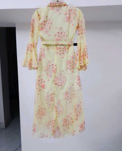 Floral Print Maxi Dress with Belt
