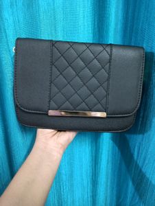 Black Sling Bag (with golden chain)