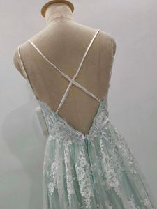 Elegant Lace Green Gown