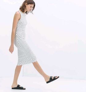 Zara polka dot fitted dress