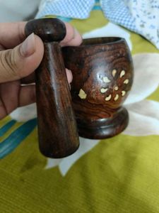 Wooden Mortar and Pestle (Okhli)