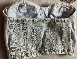 Denim Corset-Style Top (XS)