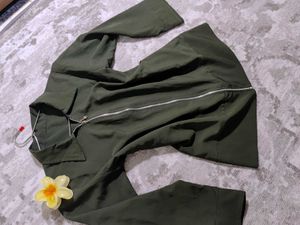 Olive Green Zip-Up Jacket