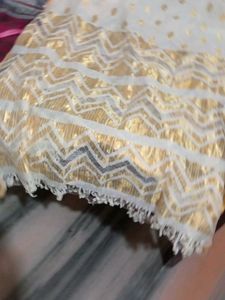 Off-white Golden Dupatta
