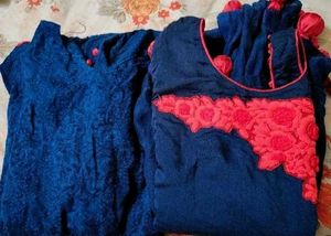Elegant Navy &amp; Red Kurti