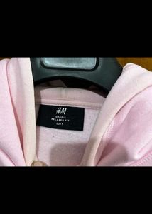 H&amp;M RELAXED FIT BABY PINK HOODIE S