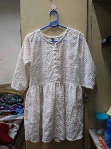 White Embroidered Tunic Top