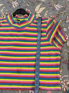colourful striped crop top