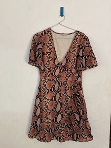 Snakeskin Print Mini Dress