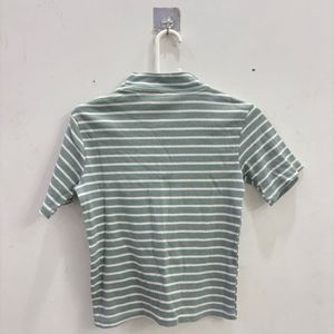 Striped Mock Neck Top
