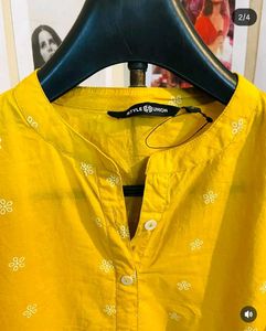 Buy Mustard Yellow Tunic Top For Women