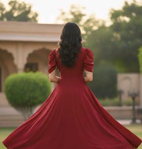 Elegant Maroon Ethnic Gown for Festive Occasions