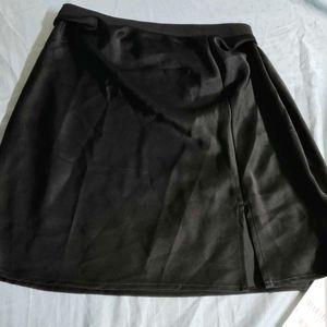 Black Slit A line Skirt