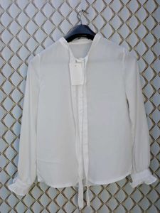 New With Tag Korean Bow White Premium Shirt