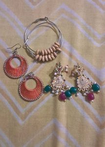 Set Of 3 Pair Earrings