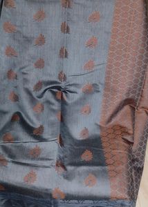 New UNUSED Cotton Saree In Charcoal Colour