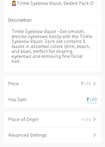 💆‍♀️Tinkle Eyebrow Razor, Pack Of 1