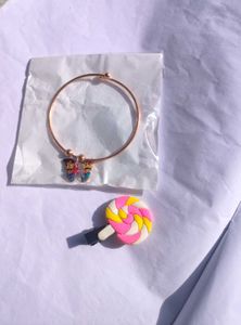 Butterfly Bangle & Free Gift Lollipop Hair Clip