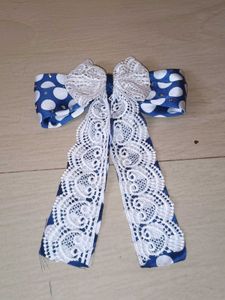 Stylish Blue Polka Dot Hair Bow