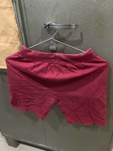 Maroon Hosiery Material Shorts