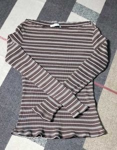 STRIPED LONG SLEEVE TOP 🤎