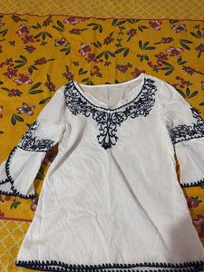 White Embroidered Top