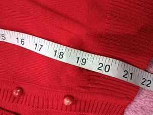 Red Button-Down Cardigan