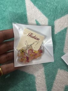 Resin Flower Petal Earrings