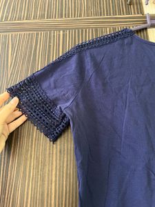 Textured Top with Lace Overlays
