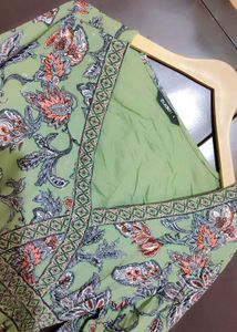 Lime Green Floral Print Maxi Dress For 36 Bust