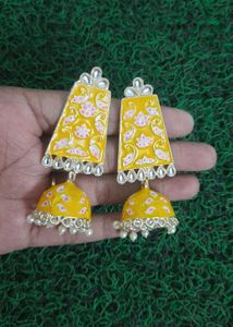 Yellow Jhumka Earrings