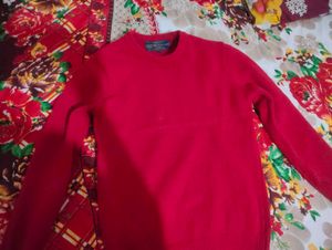 Red Wool Blend Sweater
