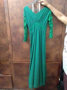 Vintage Green Maxi Prom Dress 🎀