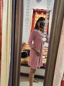 Red &amp; White Striped Dress