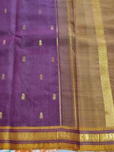 Brown Korvai Kanchipuram Silk Saree