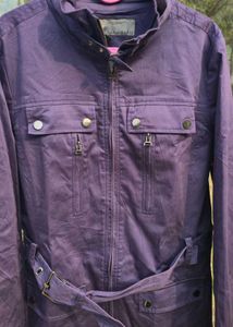 Zara Basic Collection Purple Jacket with Belt .