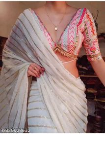 White Colour ki Saree