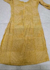 Yellow Printed Kurta