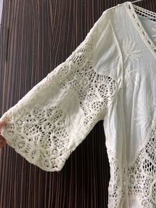 White Crochet Top