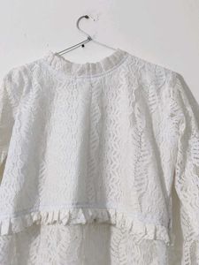 White Net Fancy Kurti
