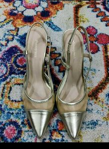 Dual Tone Golden Slingbacks