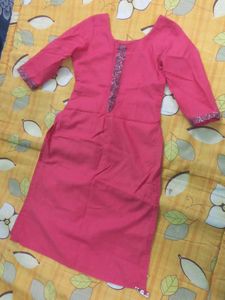 Pink Pure Cotton Kurtaset