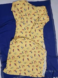Printed Yellow Kurta