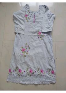 Grey Kurta Set With Duppata